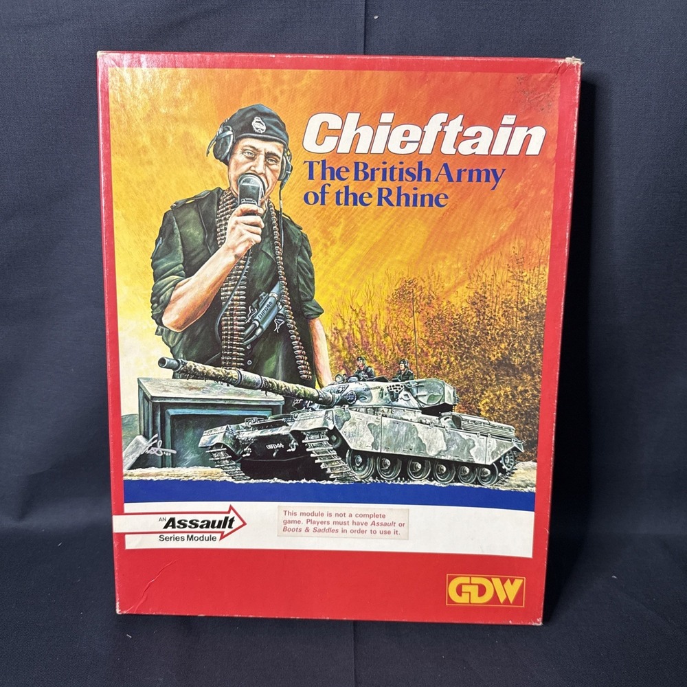 GDW Chieftain board game.  Unpunched and complete. Assault Series Module.